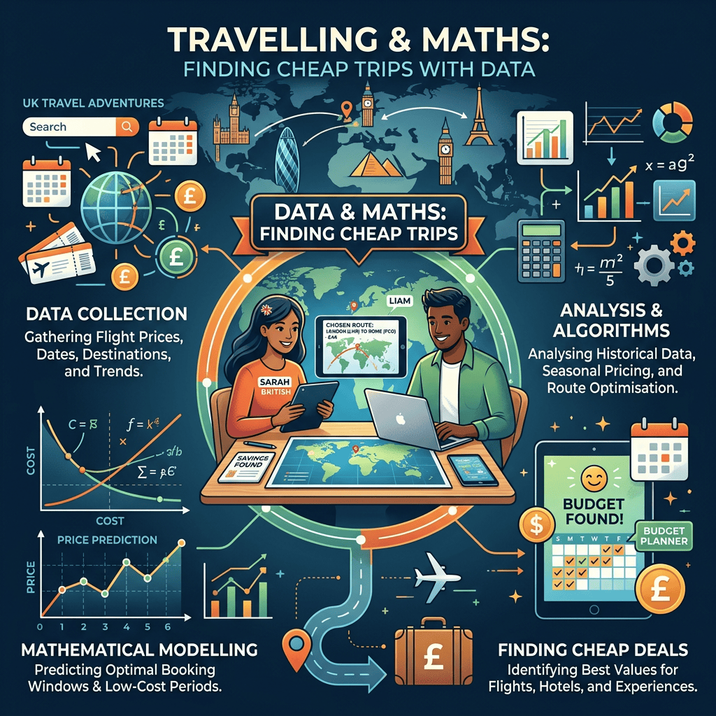Infographic: Travelling and Mathsโfinding cheap trips with data, analysis, modelling, and budget planning